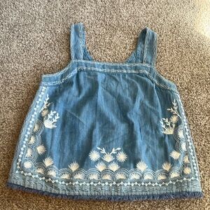 Anthropology embroidered chambray top